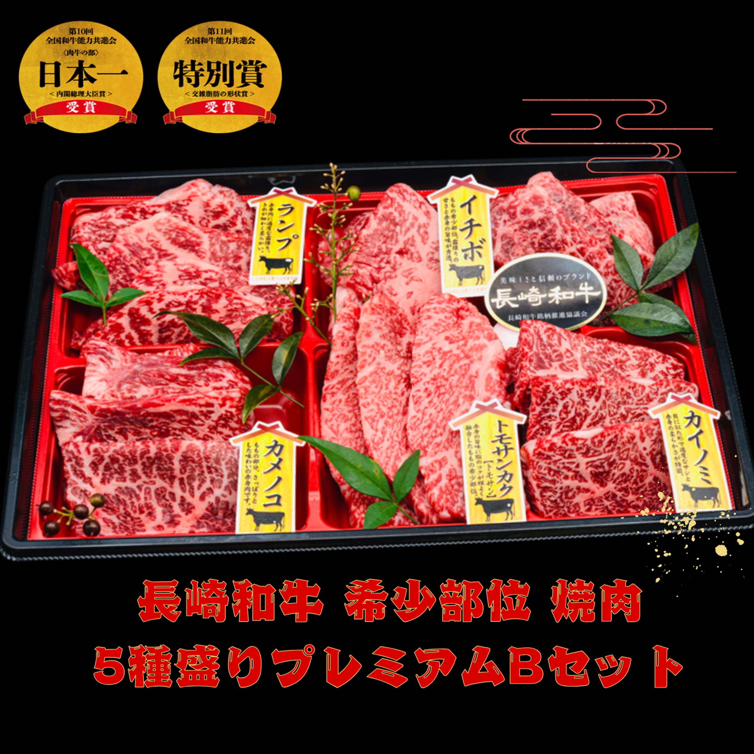 【ふるさと納税】長崎和牛 希少部位 焼肉5種盛りプレミアムBセット(約500g)