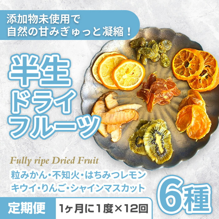 【ふるさと納税】《定期便》国産無添加6種の半生ドライフルーツ【12回お届け】｜長崎県佐世保市