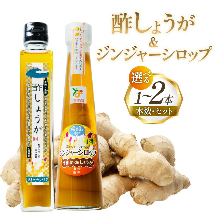 【ふるさと納税】 生姜 ジンジャーシロップ 酢しょうが 選べる本数 セット [ 1本 2本 生姜 しょうが ショウガ ジンジャーエール ジンジャーハイボール 松本農園 人作 長崎県 島原市 422037017]