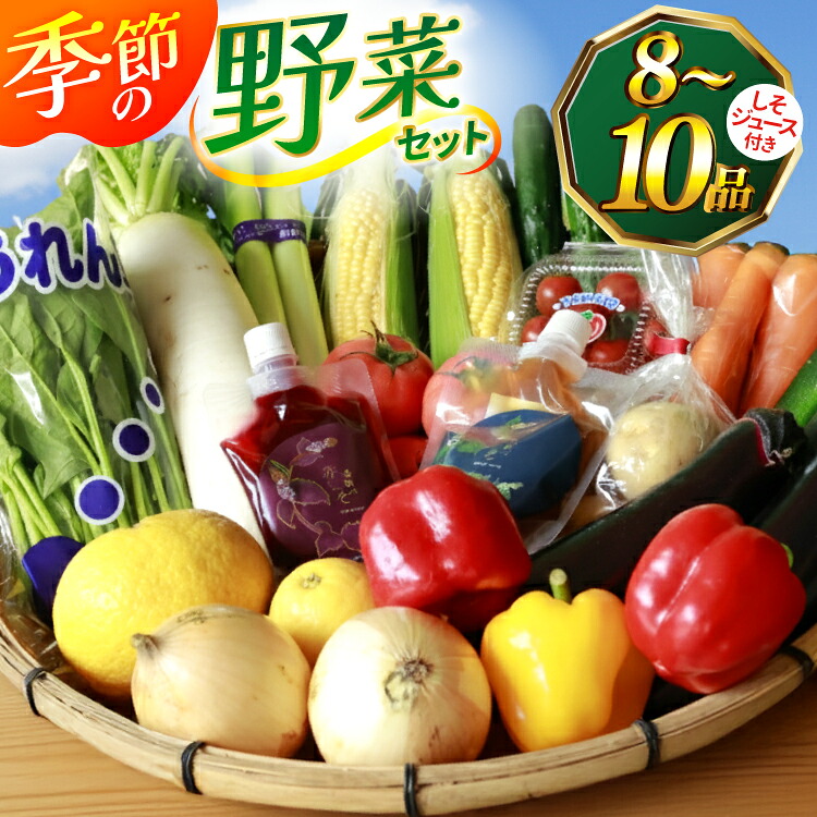 【ふるさと納税】 AJ314 季節の野菜・果物セット 8～10品 しそジュース付き [ 野菜 詰合せ 長崎県 島原市 ]