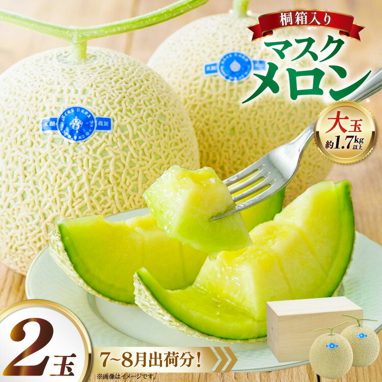 【ふるさと納税】 AJ652 【令和8年7-8月出荷分】 堀農園 マスクメロン 2玉 特選 大玉 桐箱 [ メロン めろん 青肉メロン 黄緑 果物 フルーツ おいしい 甘い 堀農園 長崎県 島原市 ]