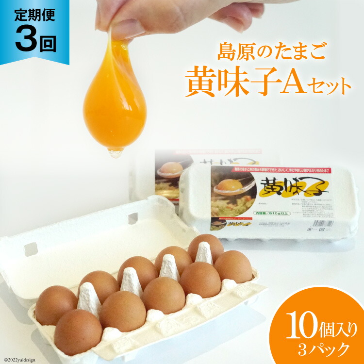 【ふるさと納税】AE289【定期便】島原のたまご 黄味子Ａセット 計3回お届け