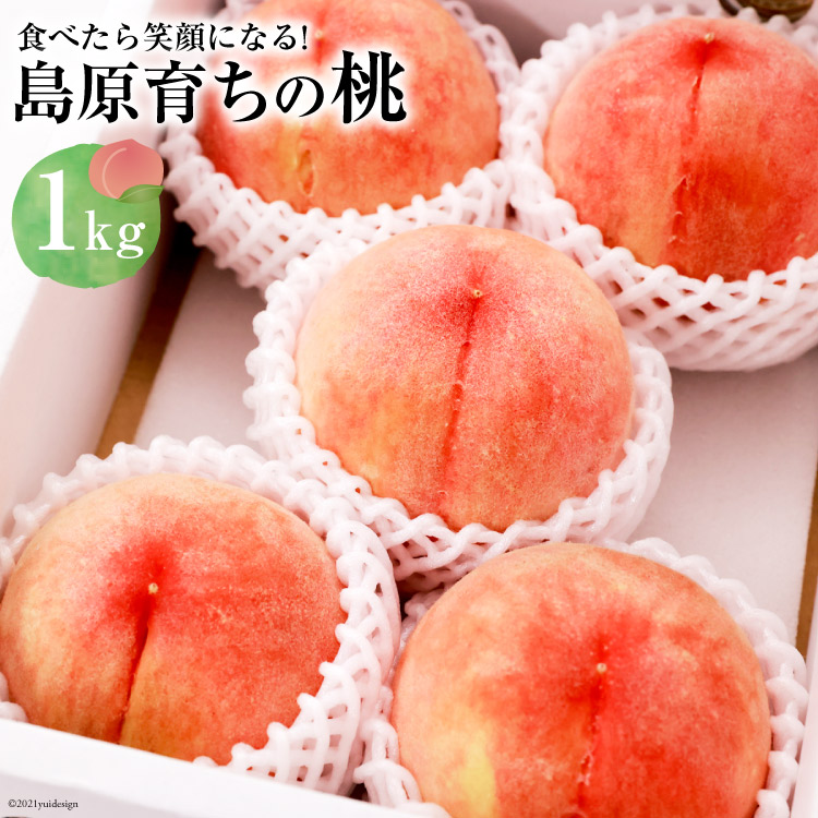 【ふるさと納税】【令和7年度出荷分】CG090 食べたら笑顔になる！島原育ちの桃 1kg＜数量限定＞