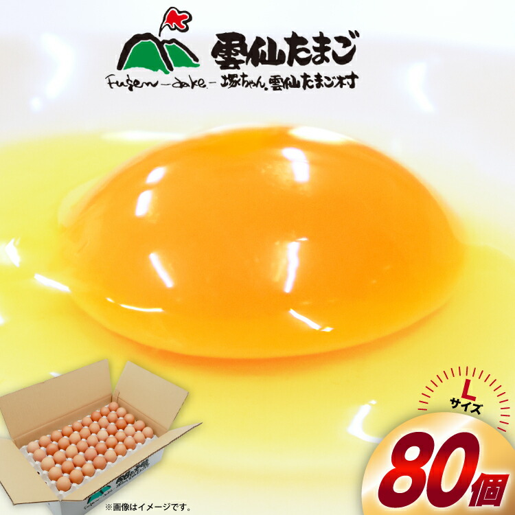 【ふるさと納税】 BI026 たっぷり！ 雲仙たまごLサイズ 80個(75個＋割れ補償5個入り) [ 卵 たまご 生卵 鶏卵 赤卵 玉子 新鮮 塚ちゃん雲仙たまご村 長崎県 島原市 ] 9,230円