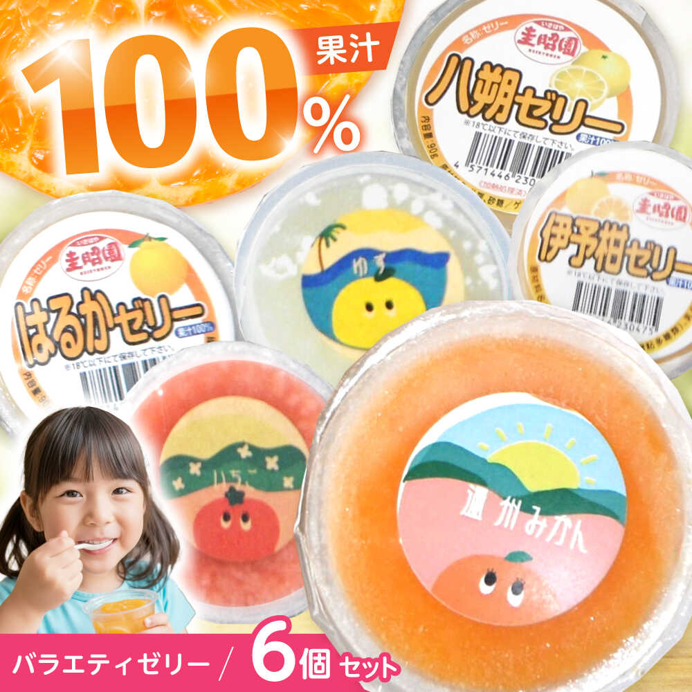 【ふるさと納税】バラエティゼリー 6個セット / ゼリー ぜりー 果汁ゼリー 柑橘 八朔 スイートスプリング はるか いちご ゆず 温州みかん / 諫早市 / 圭昭園　[AHAZ011]