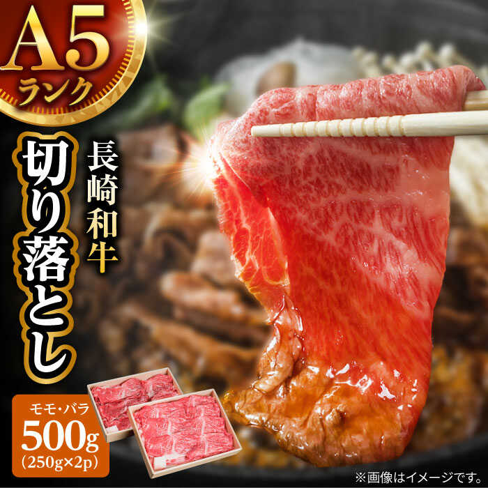 【ふるさと納税】【お中元対応可】長崎和牛 A5 赤身 切り落とし(モモ・バラ) 500g(250g&times;2) / 牛肉 和牛 モモ もも バラ バラ肉 すき焼き A5ランク 小間切れ / 諫早市 / 野中精肉店[AHCW011]｜長崎県諫早市