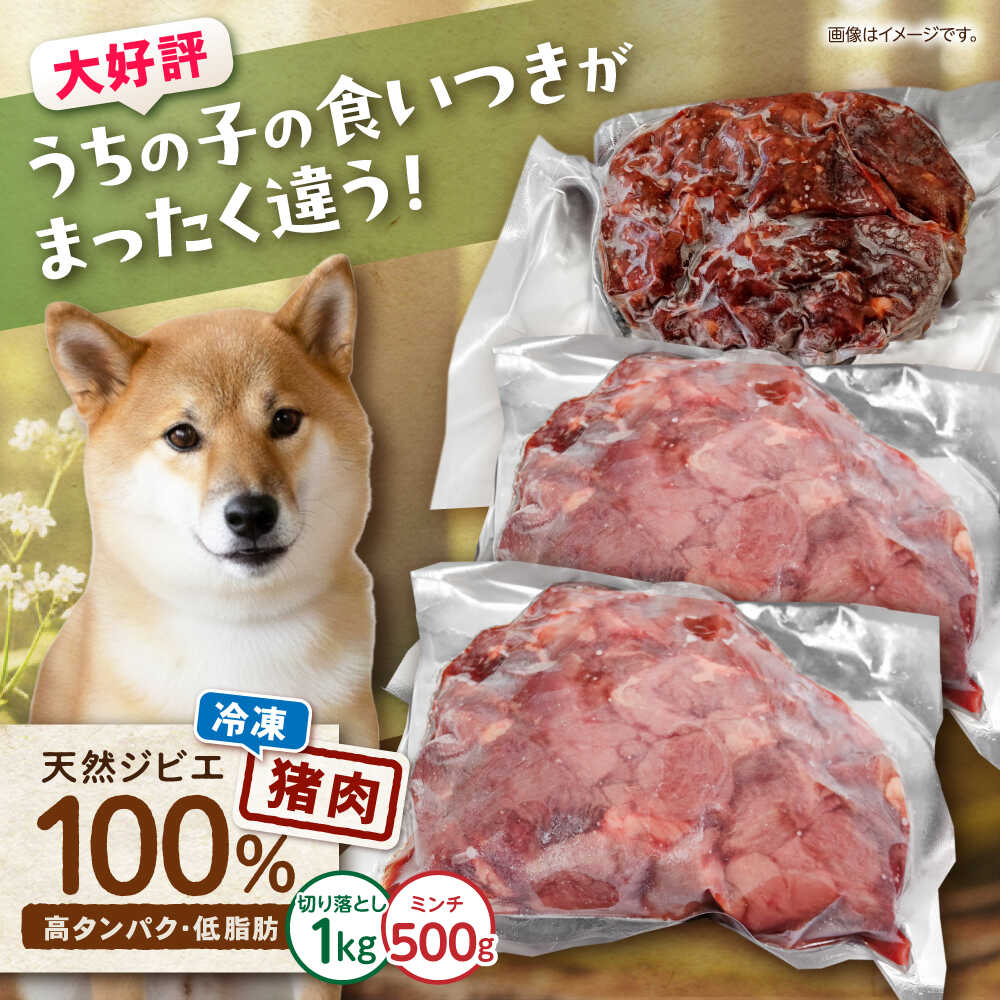 【ふるさと納税】【はじめてジビエ】ペット用猪肉切り落とし＋ミンチ / ペットフード イノシシ肉 猪肉 おやつ ペット 犬 ジビエ 切り落し ミンチ / 諫早市 / いさはやジビエ[AHEO002]