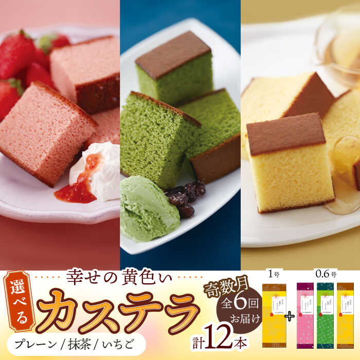 【ふるさと納税】【奇数月（全6回）お届け】 幸せの 黄色い カステラ 食べ比べ 選べる 2本 詰合せ / かすてら 卵 人気 長崎 おやつ / 大村市 / 心泉堂[ACYU016] 50,400円