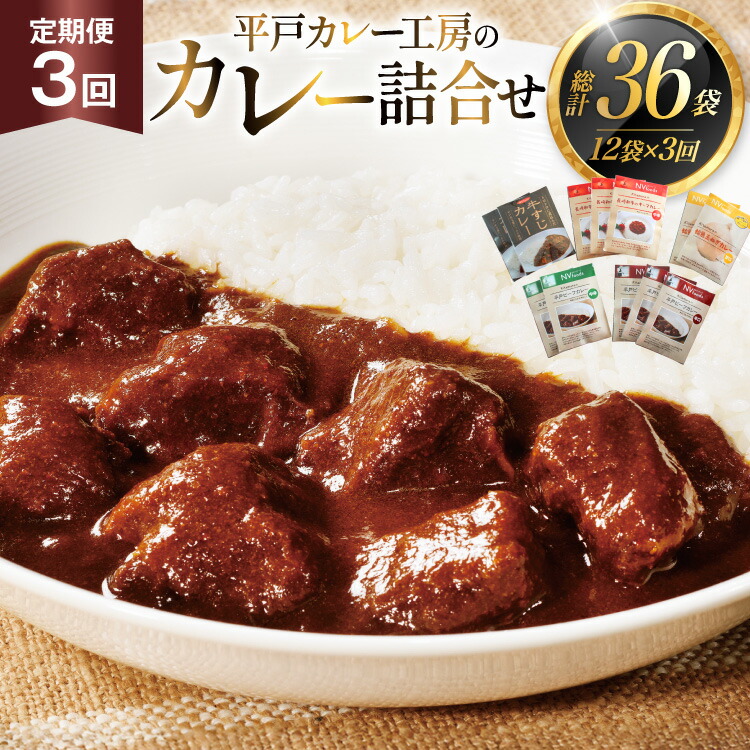 【ふるさと納税】カレー セット カレー 5種 計12袋 セット 3回 定期便 [カレー工房NVfoods 長崎県 平戸市 hr42bgy400057] カレー スパイス レトルト セット 詰め合わせ 食べ比べ