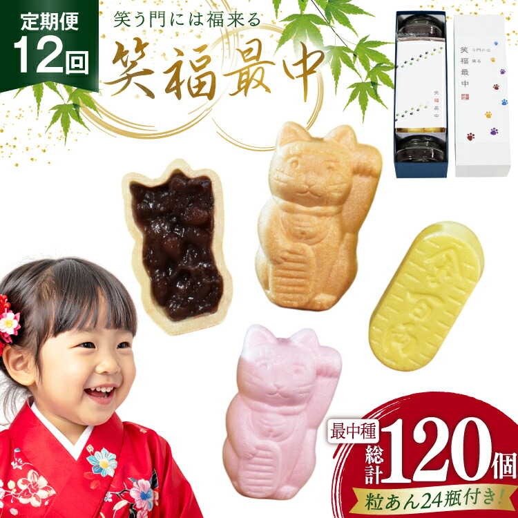 【ふるさと納税】 和菓子 もなか 笑福 最中 手作り キット 10個分 12回 定期便 計120個分 [牛蒡餅本舗熊屋 長崎県 平戸市 hr42bgy420449] お菓子 おやつ おかし スイーツ デザート 老舗 和菓子 菓子 あんこ 餡