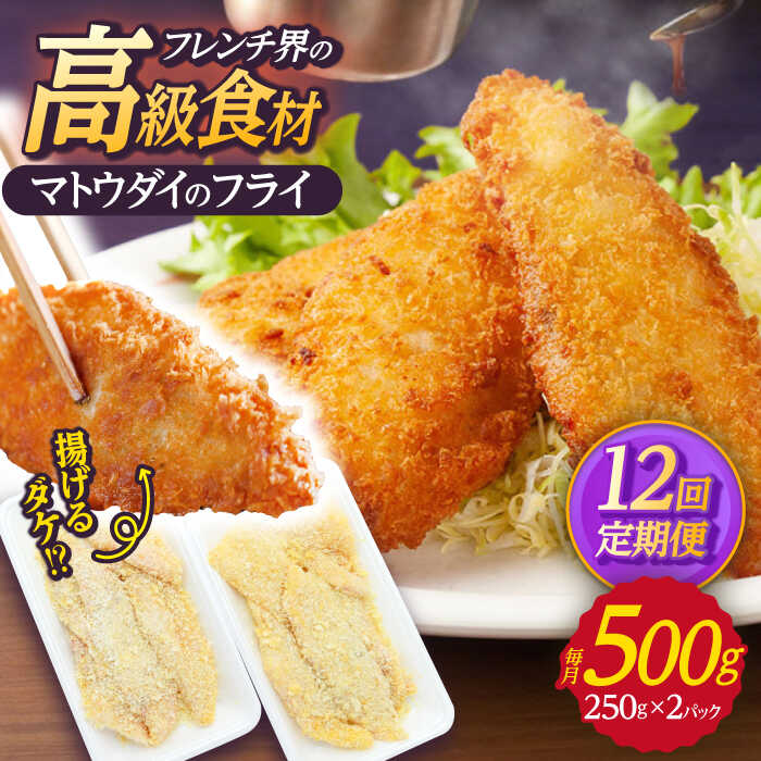 【ふるさと納税】【全12回定期便】マトウダイのフライ 約500g (約250g×2p) 【 ひばり 】[KAA493]
