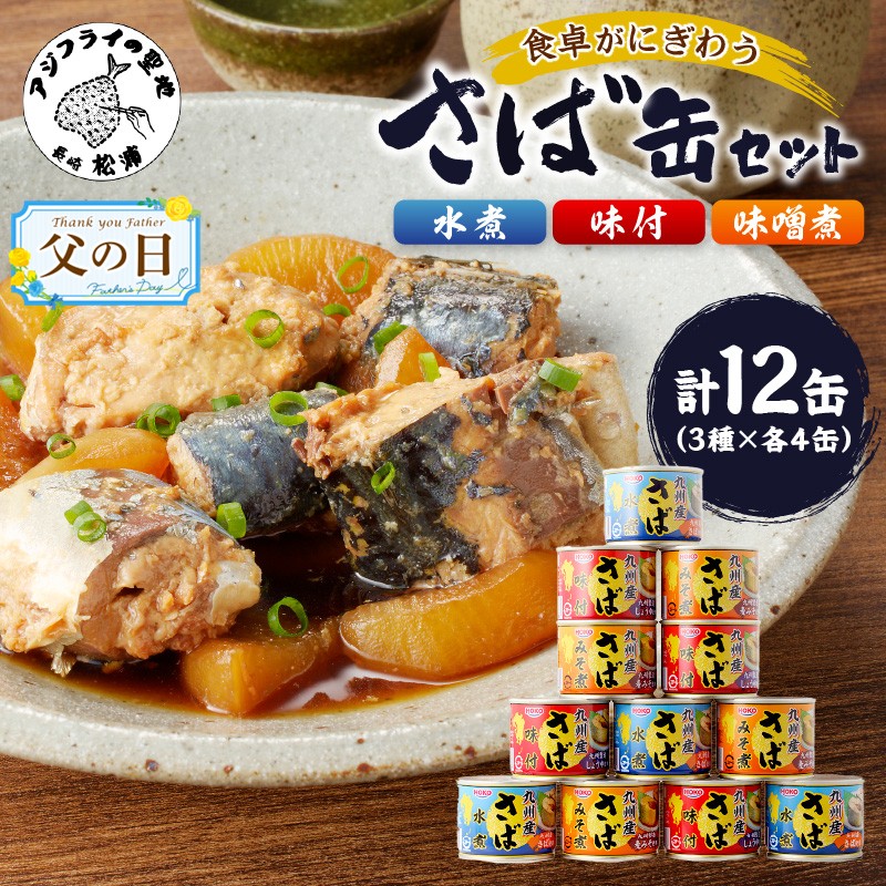 【ふるさと納税】＼父の日・お中元／さば缶セット 水煮 味噌煮 味付 3種セット 12缶 24缶