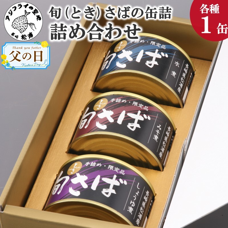 【ふるさと納税】＼父の日・お中元／旬（とき）さばの缶詰 3種詰め合わせ【B1-117】