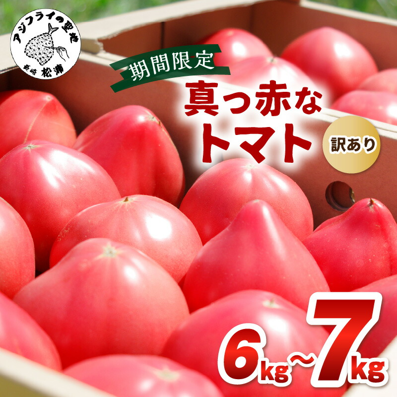 【ふるさと納税】期間限定 真っ赤なトマトわけあり大容量6kg～7kg【A9-014】ふるさと納税 訳あり とまと夏野菜 大玉トマト 大容量 野菜 松浦 高糖度 甘い