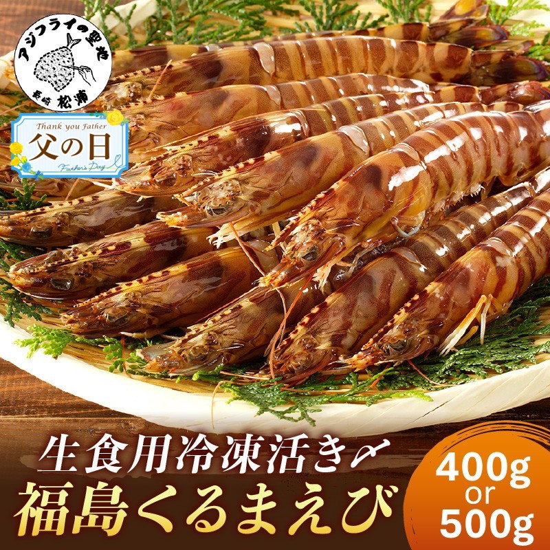【ふるさと納税】＼父の日・お中元／生食用冷凍活き〆福島くるまえび 400g 500g ふるさと納税 車海老 長崎 ふるさと納税 車エビ ふるさと納税 クルマエビ くるまえび えび エビ 海老 生食用 甲殻類 海産物 お刺身 冷凍 活き車えび