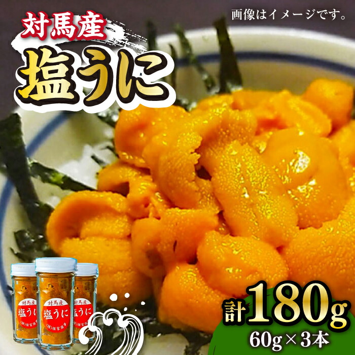 【ふるさと納税】対馬産 塩うに 60g×3本 《対馬市》【保家商事】  [WAA001] ウニ うに 瓶 冷凍 塩ウニ 対馬 雲丹 ムラサキウニ 紫ウニ 紫うに 海鮮 魚介