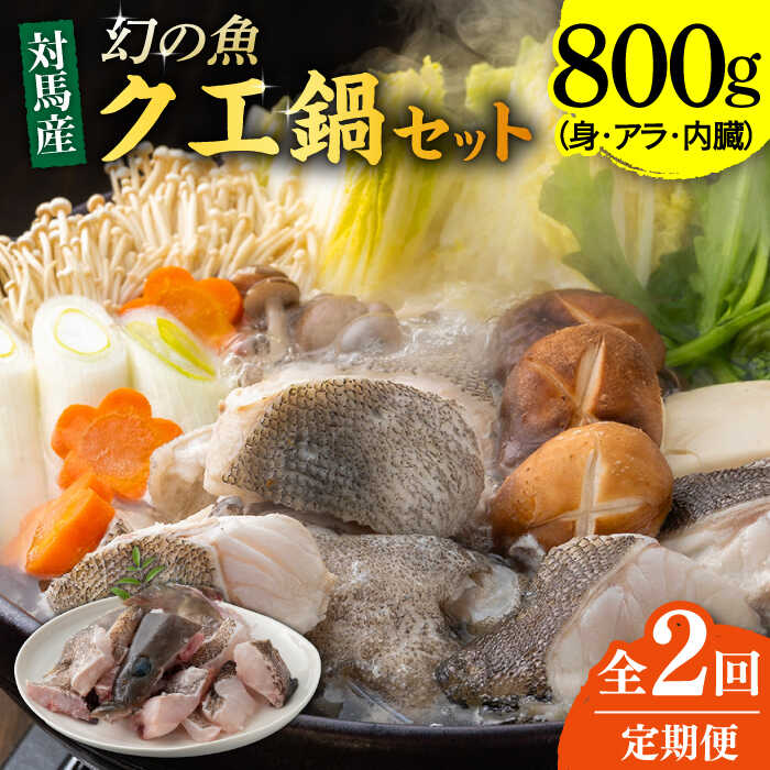 【ふるさと納税】【全2回定期便】幻の魚 クエ 鍋 セット 800g 《対馬市》【海風商事】九州 長崎 対馬 ちり鍋 アラ[WAD050]