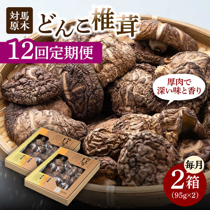 【ふるさと納税】【全12回定期便】対馬 原木 どんこ椎茸 2箱《対馬市》【うえはら株式会社】 対馬産 肉厚 しいたけ 乾燥 きのこ 贈り物[WAI059]｜長崎県対馬市