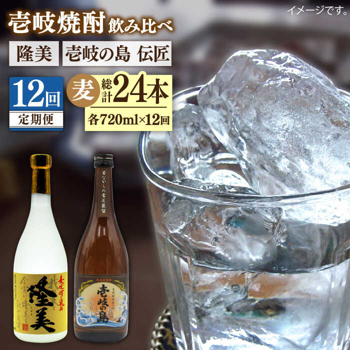 【ふるさと納税】【全12回定期便】隆美焼酎と壱岐の島 伝匠 25度のセット 《壱岐市》【天下御免】[JDB227]｜長崎県壱岐市