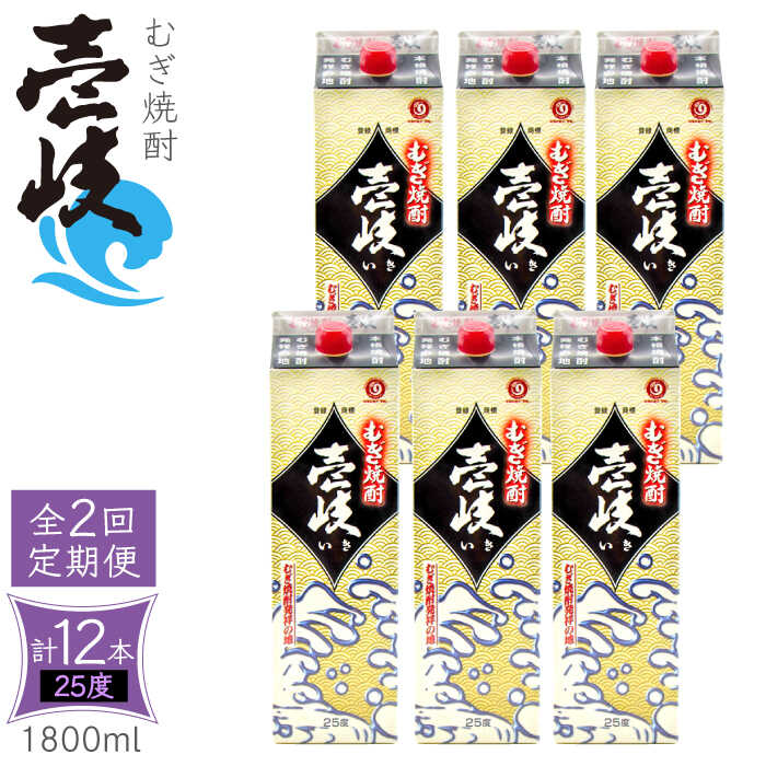 【ふるさと納税】【全2回定期便】 麦焼酎 壱岐 25度 1800ml 紙パック 6本 《壱岐市》【天下御免】 むぎ焼酎 焼酎 麦 酒 お酒[JDB382]