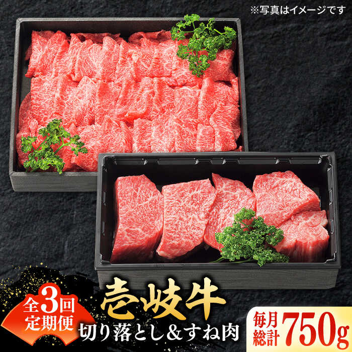【ふるさと納税】【全3回定期便】＼ぐるナイで紹介／ 特選 壱岐牛 切り落とし（450g）＆すね肉（300g）《壱岐市》【太陽商事】[JDL099] 肉 牛肉 切り落とし 切落し 薄切り すき焼き しゃぶしゃぶ カレー シチュー 煮込み 定期便 55000 55000円