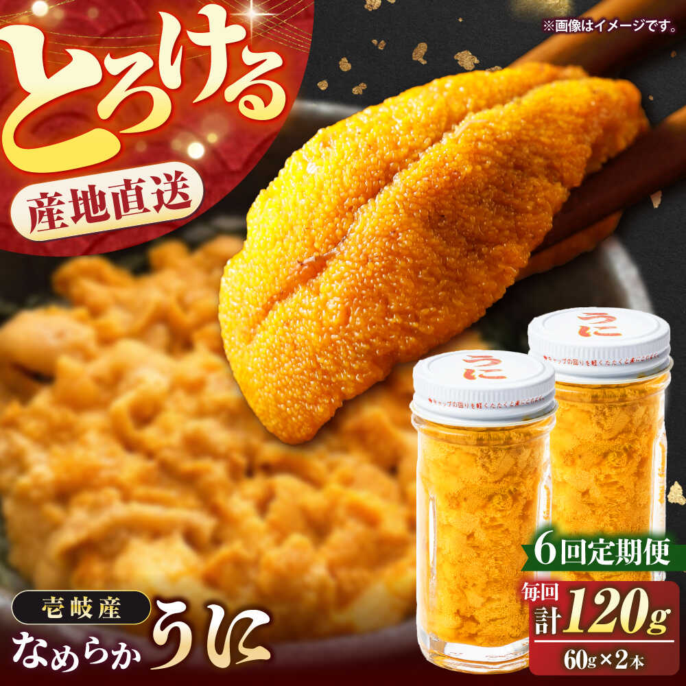 【ふるさと納税】【全6回定期便】数量限定！壱岐の生うに ２本セット[JEH006] 紫うに 生うに ウニ うに 生ウニ 雲丹 ムラサキウニ 紫うに 瓶 瓶詰め ギフト 贈答 180000 180000円 冷凍配送 のし プレゼント ギフト 希少 産地直送 定期便