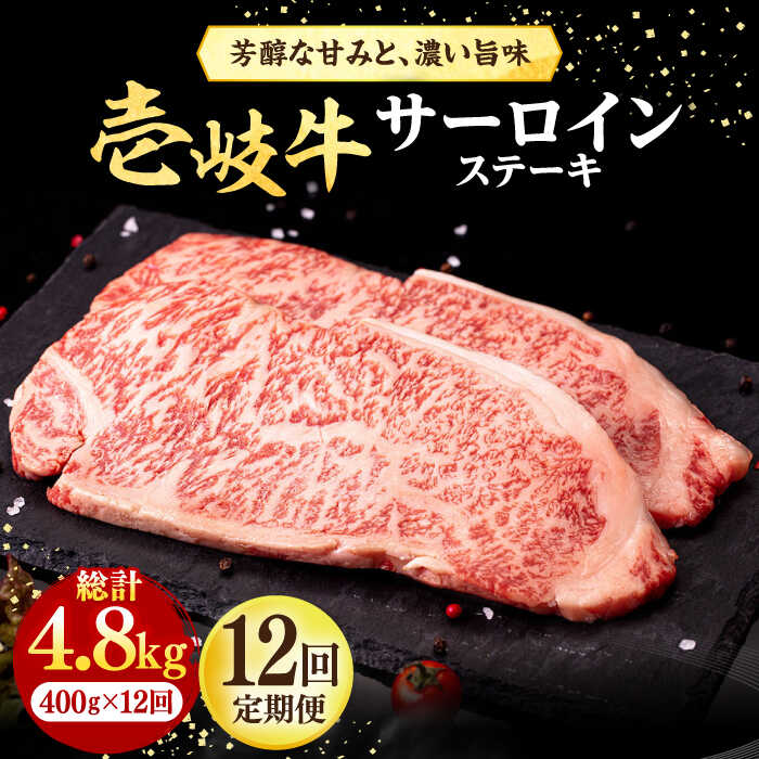 【ふるさと納税】【全12回定期便】＼ぐるナイで紹介／ 壱岐牛 サーロインステーキ 400g（200g×2枚）《壱岐市》【株式会社イチヤマ】[JFE041] 黒毛和牛 A5ランク 定期便 赤身 肉 牛肉 サーロイン ステーキ 焼肉 焼き肉 BBQ 焼肉用 300000 300000円 30万円