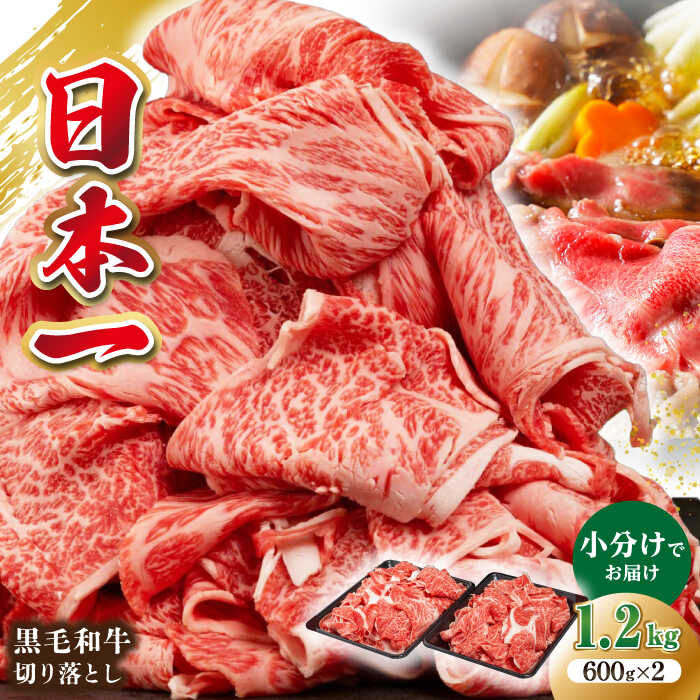 【ふるさと納税】長崎県産黒毛和牛切り落とし 1.2kg（600×2）《壱岐市》【弥川畜産】 冷凍配送 肉 牛肉 スライス 和牛 すき焼き 牛丼 贈答 プレゼント 小分け[JGF002]