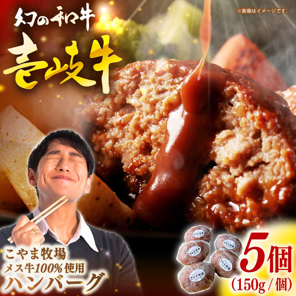 【ふるさと納税】こやま牧場の壱岐牛ハンバーグ（化粧箱５個入）≪壱岐市≫【こやま牧場】 冷凍配送 贅沢 肉 雌牛 ギフト[JGG006] ぐるナイ ゴチになります 壱岐牛