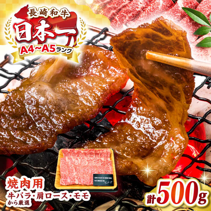 【ふるさと納税】【A4～A5ランク】長崎和牛焼肉用　500g《壱岐市》【株式会社MEAT PLUS】 肉 牛肉 黒毛和牛 焼き肉 焼肉 焼肉用 ギフト 贈答用 ご褒美 冷凍配送 A4 A5 [JGH019]