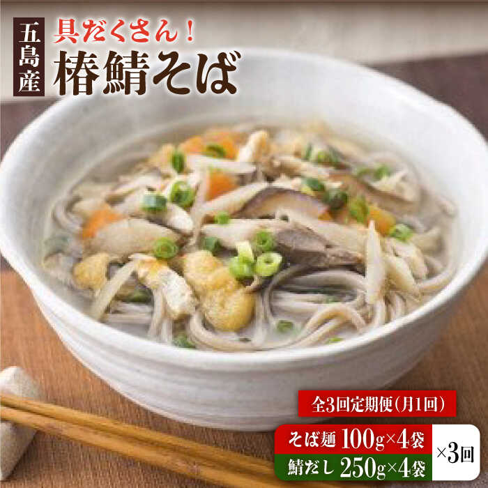 【ふるさと納税】【全3回定期便】 椿鯖そば （具だくさん 手打ちそば） 4人前 五島市/大河内商店 [PAQ008]｜長崎県五島市