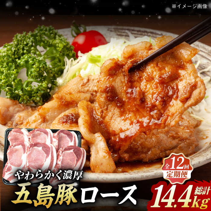 【ふるさと納税】【12回定期便】五島豚 極厚ロース1.2kg （200g&times;6枚）五島市/肉のマルヒサ[PCV036] 国産豚 豚肉 ブランド豚 焼き肉｜長崎県五島市