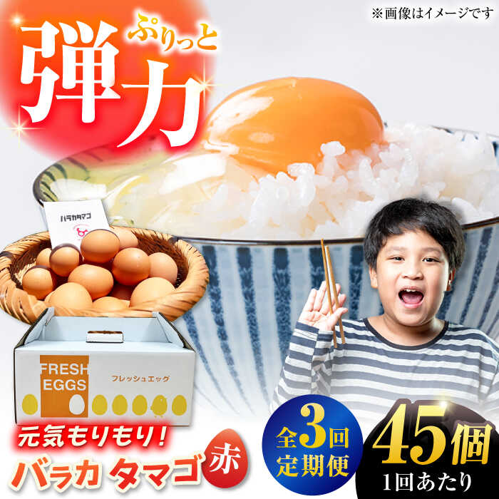 【ふるさと納税】【全3回定期便】【箱入り】バラカタマゴ 45個入 M～Lサイズ 卵 玉子 たまご 国産 五島市 / 五島列島大石養鶏場[PFQ060] 玉子 タマゴ 鶏卵 希少 五島列島