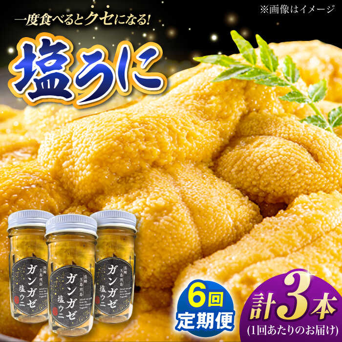 ふるさと納税】【全6回定期便】厄介うに ガンガゼ塩うに 70g×3本 /
