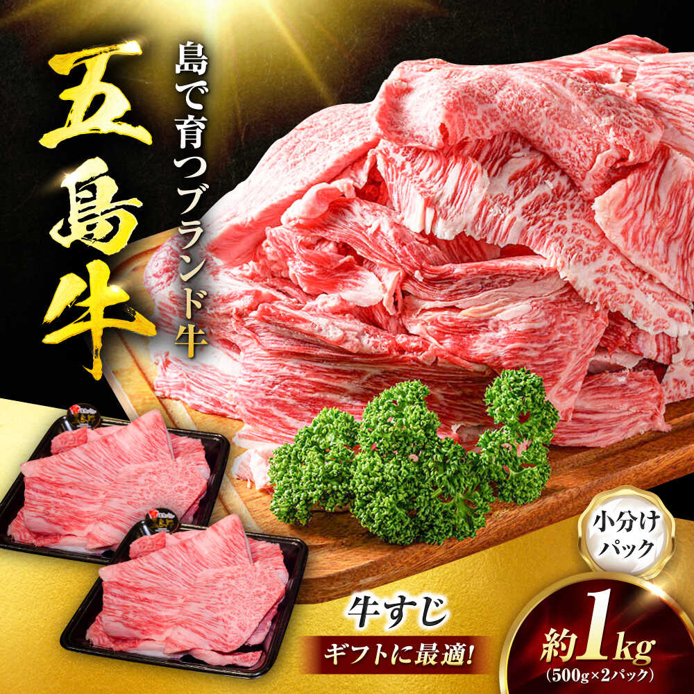 【ふるさと納税】五島牛 牛すじ1kg（500g&times;2P）五島市/meat shop FUKU[PHF005]｜長崎県五島市