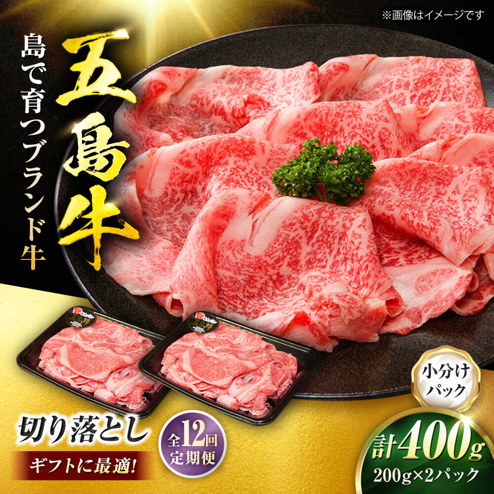 【ふるさと納税】【12回定期便】五島牛 切り落とし 400g（200g×2P）五島市/meat shop FUKU[PHF012]