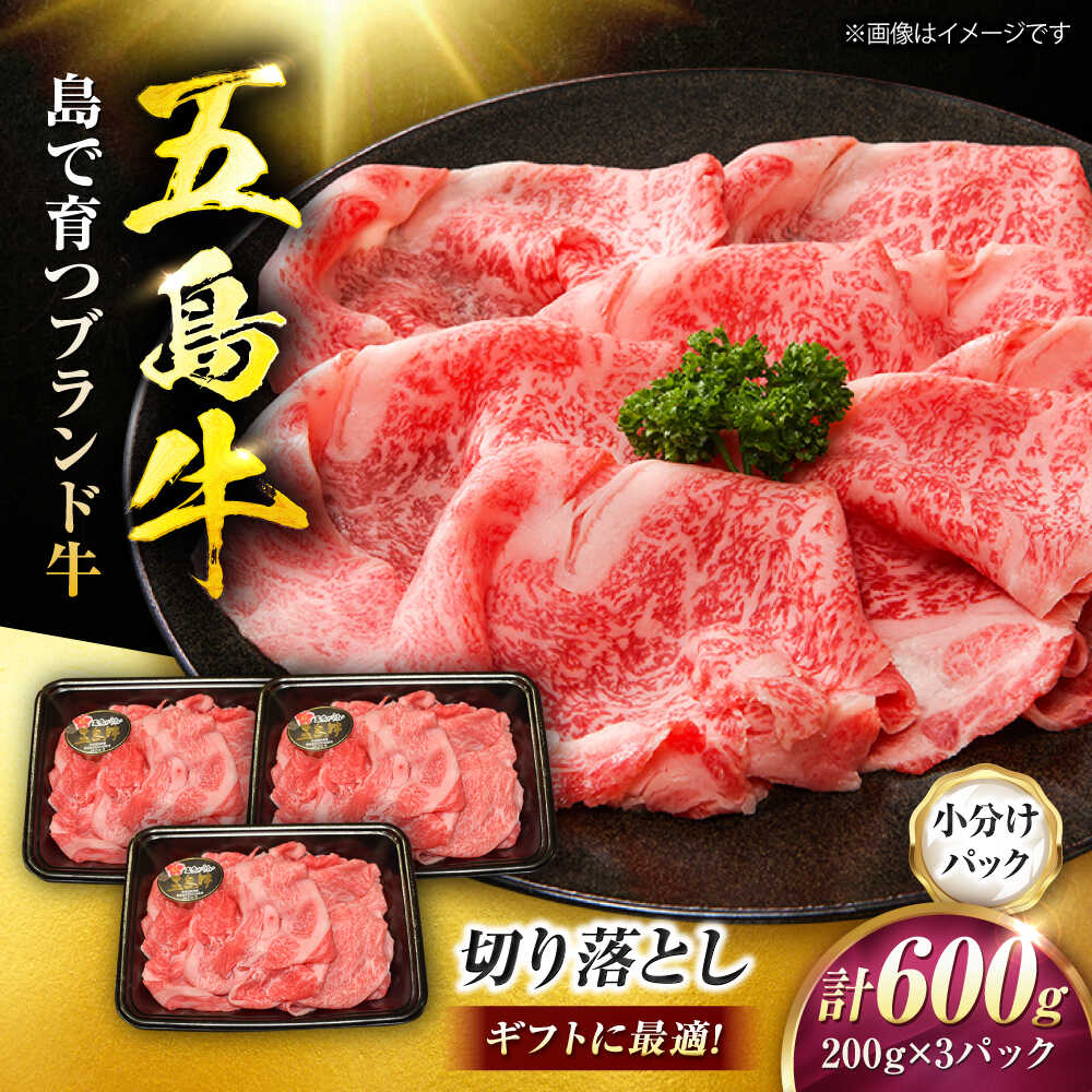 【ふるさと納税】五島牛 切り落とし 600g（200g×3P）五島市/meat shop FUKU[PHF013]
