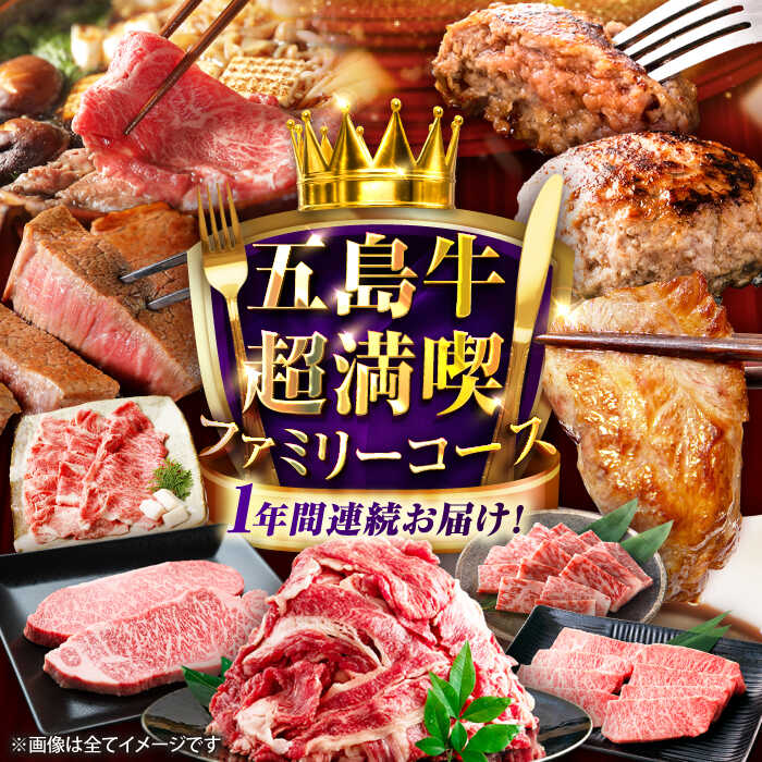 【ふるさと納税】【12回定期便】お届け内容が毎月変わる！大満足！五島牛 ファミリー特撰コース 五島市/五島市ふるさと納税[PZX030]｜長崎県五島市 400,000円