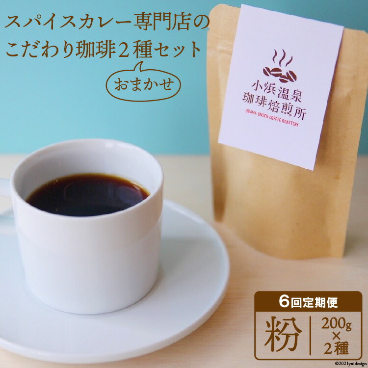 ふるさと納税 6回定期便 自家焙煎コーヒー 粉 200g 2種 小浜温泉珈琲焙煎所 長崎県雲仙市 Cdm Co Mz