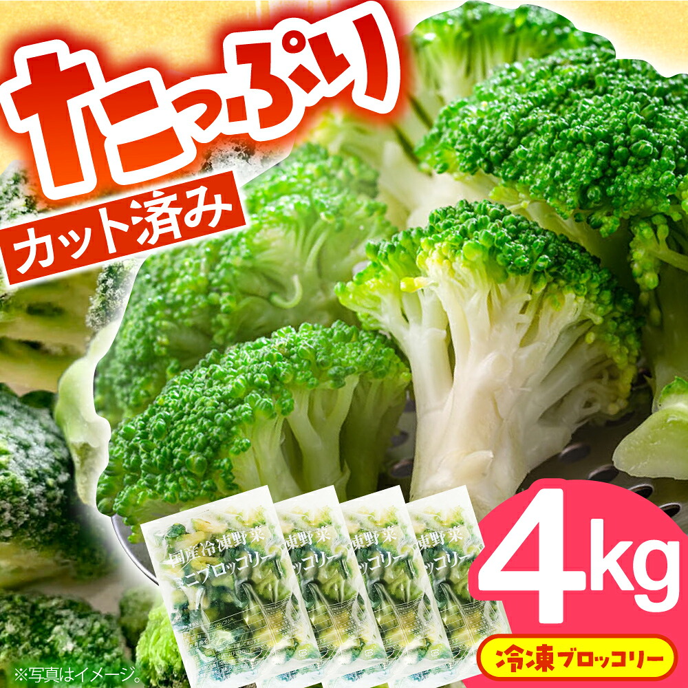 【ふるさと納税】たっぷり 冷凍 ブロッコリー 4kg（1kg × 4袋） / ブロッコリー ぶろっこりー 野菜 やさい 小分け 冷凍 筋トレ トレーニング / 南島原市 / 池田海陸物産[SEW008]