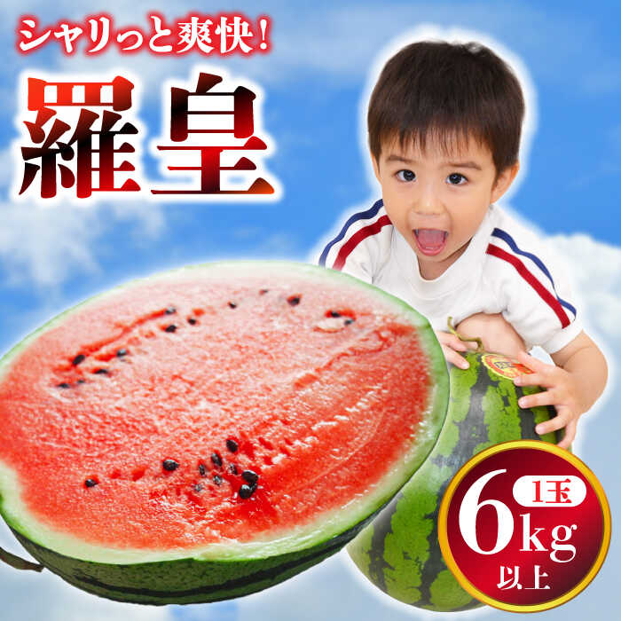 【ふるさと納税】【2025年5月下旬～発送】【大玉】 スイカ 羅皇 (ラオウ) 1玉 / スイカ すいか 西瓜 果物 フルーツ 羅皇 / 南島原市 / ふるさと企画 [SBA013]