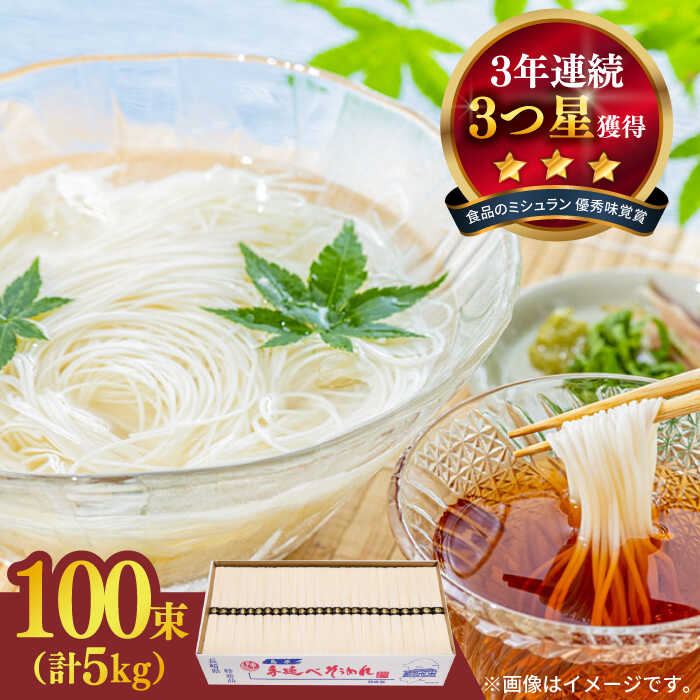 【ふるさと納税】【手のべ陣川】 島原 手延べ そうめん 5kg / S-50 / そうめん 島原そうめん 手延べ 麺 素麺 / 南島原市 / ながいけ [SCH022]