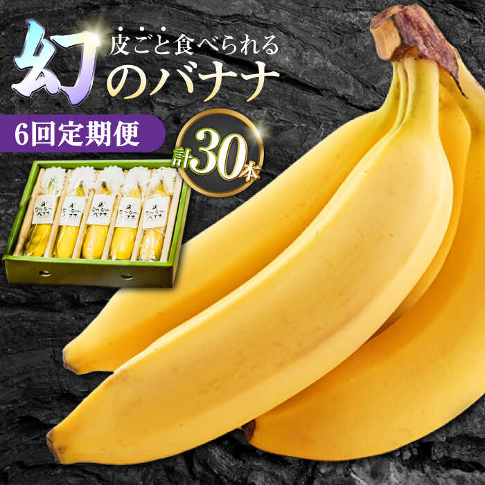 【ふるさと納税】【6回定期便】【皮ごと食べられる！】なかなかバナナ 5本〈7月～9月は発送停止〉 / バナナ フルーツ 果物 定期便 フルーツ定期便 / 南島原市 / ミナサポ [SCW048]