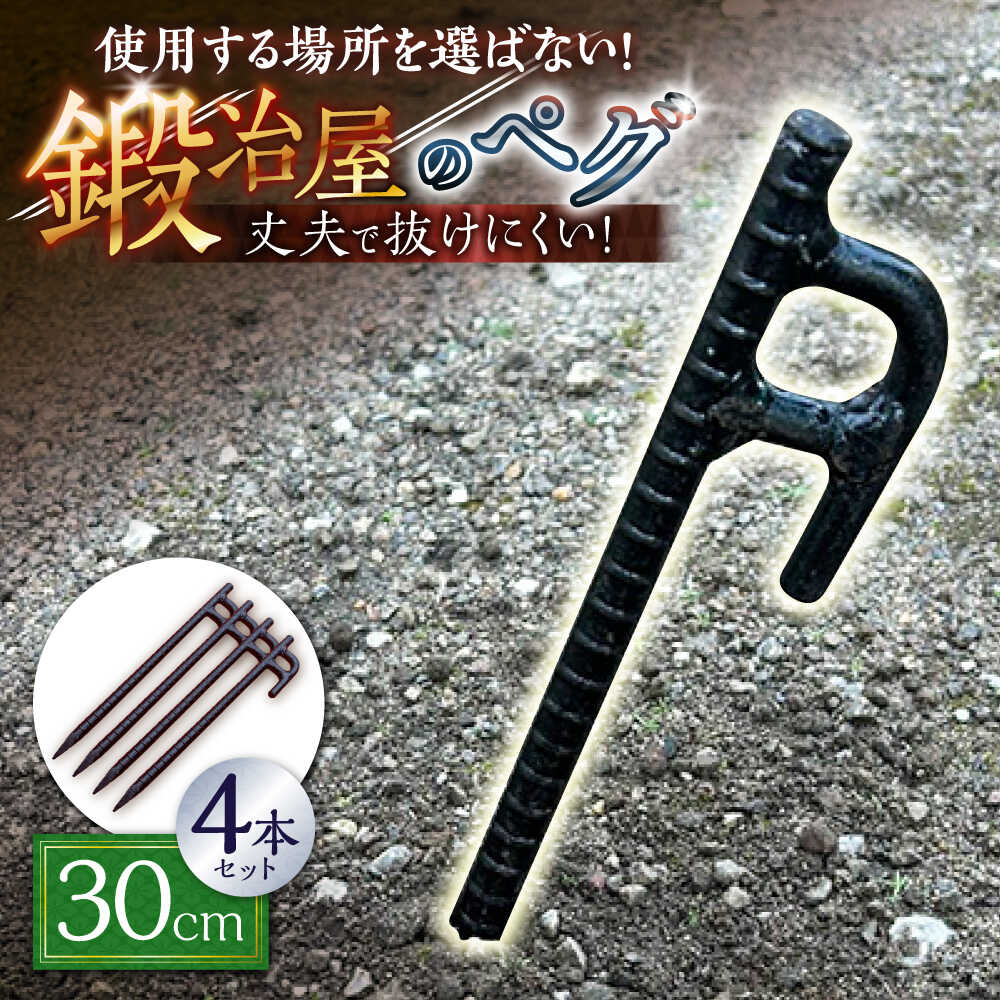 【ふるさと納税】鍛造ペグ 30cm 4本セット / キャンプ キャンプ用品 ペグ キャンプ場 アウトドア用品 / 南島原市 / 重光刃物鍛造工場[SEJ018]
