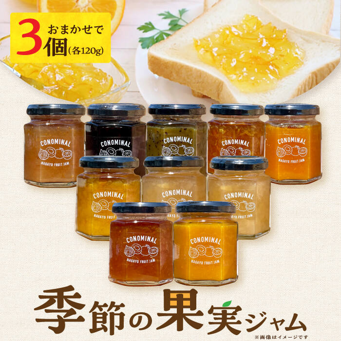 【ふるさと納税】季節の果実ジャム 3個（各120g） 長与町/アグリューム [EAI088] 瓶 セット ジャム