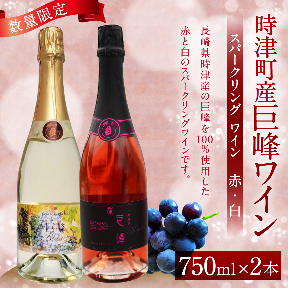 ふるさと納税 数量限定 巨峰スパークリングワイン 赤 白 2本セット 750ml 各1本 2種類 飲み比べ ワイン 赤ワイン 白ワイン 国産 日本産 九州産 長崎産 巨峰 お酒 アルコール 瓶 送料無料 Deerfieldtwpportage Com