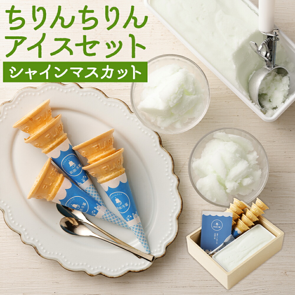 最安値級価格 ちりんちりんアイス ファミリーセット シャインマスカット 950ml コーン ミニヘラ