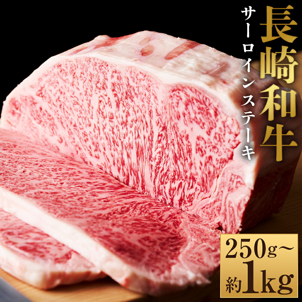 【ふるさと納税】＜選べる内容量＞【A4～A5】長崎和牛 サーロインステーキ 1枚・2枚・4枚 1枚約250g 約250g・計約500g・計約1kg 黒毛和牛 牛肉 お肉 サーロイン 赤身 霜降り 冷凍 長崎県産 国産 九州 長崎県 時津町 送料無料 24,750円