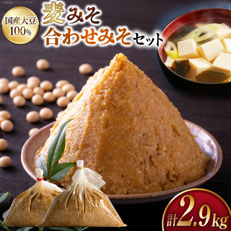 【ふるさと納税】 味噌 麦みそ 2kg 合わせみそ 900g [大渡商店 長崎県 東彼杵町 hs42bag590006] 減塩 手作り みそ ミソ 麦 合わせ味噌 詰め合わせ セット 調味料
