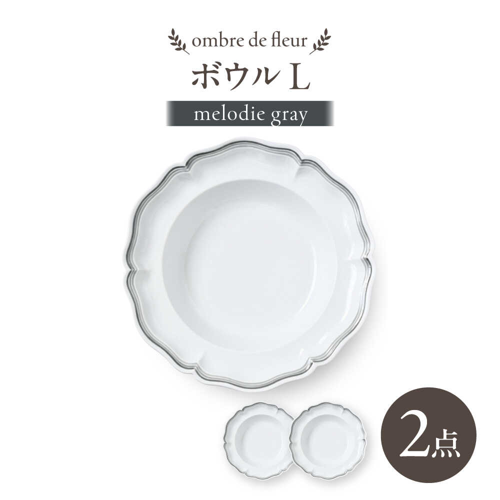 【ふるさと納税】【波佐見焼】ombre de fleur ボウルL melodie gray 2枚【翔芳窯】[FE552] 25,550円